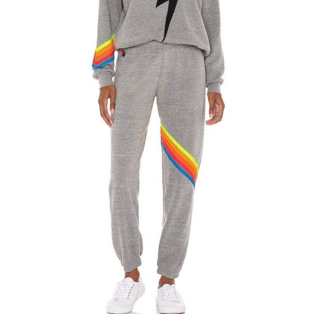 Grey AV Chevron stripe sweatpants